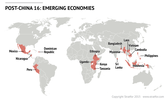 美国地缘政治智库Stratfor:16个可能接盘”中国制造”的国家-图片2